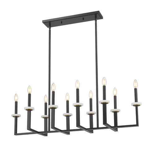 Gaultier Ten Light Linear Chandelier in Matte Black+Mordern Gold (224|610010LMB)