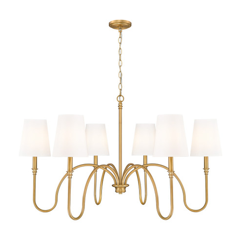 Jisele Six Light Chandelier in Rubbed Brass (224|45056RB)