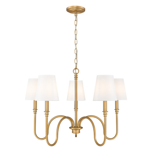 Jisele Five Light Chandelier in Rubbed Brass (224|45055RB)