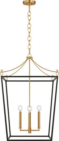 Carlyle Four Light Lantern in Midnight Black/Burnished Brass (454|KSC1194MBK)