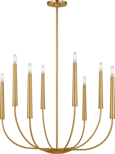 Lois Eight Light Chandelier in Burnished Brass/Burnished Brass (454|EC1198BBS)