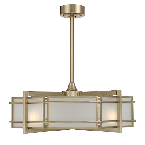Canterbury Four Light Fan D'Lier in Noble Brass (51|30FD495127)