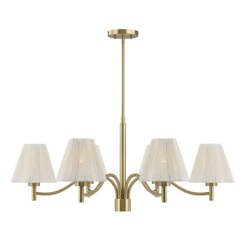 Rosa Six Light Chandelier in Noble Brass (51|160846127)