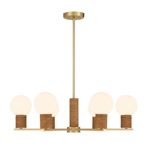 Jarrell Six Light Chandelier in Warm Brass (51|140806322)