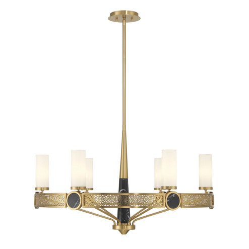 Farrell Six Light Chandelier in Warm Brass (51|129146322)