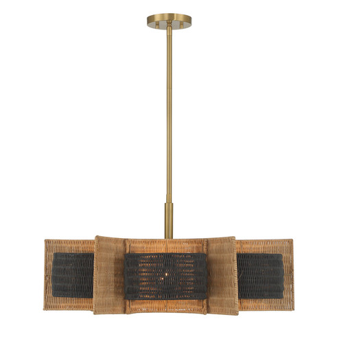 Espacio Six Light Chandelier in Warm Brass (51|114666322)