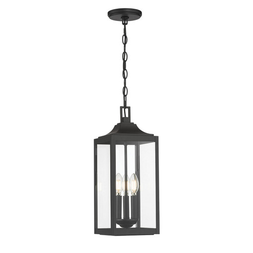 Halston Three Light Hanging Lantern in Powder Coated Black (59|402103PBK)