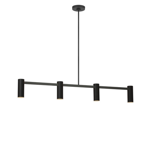 Zentro Four Light Linear Chandelier in Midnight Black (1|GLC2074MBKE)