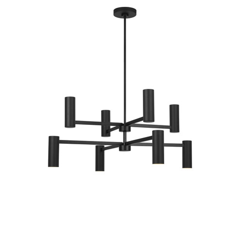 Zentro Eight Light Chandelier in Midnight Black (1|GLC2068MBKE)