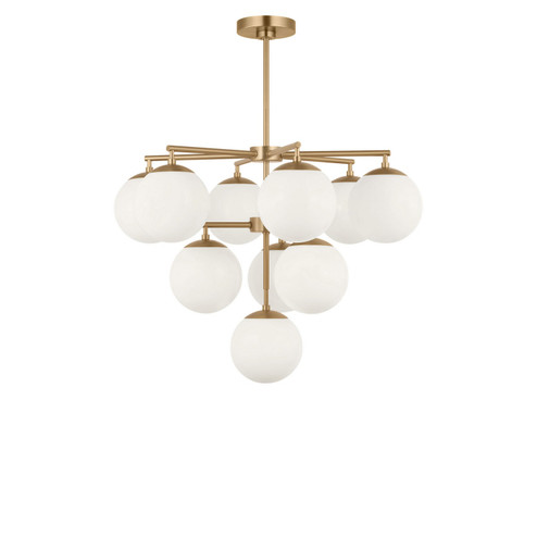 Nube Ten Light Chandelier in Satin Brass (1|GLC18010SBE)