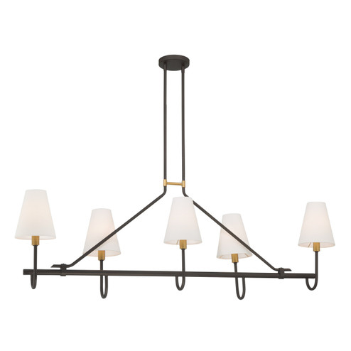 Bellforge Five Light Linear Chandelier in Legacy Brass (7|12105855)