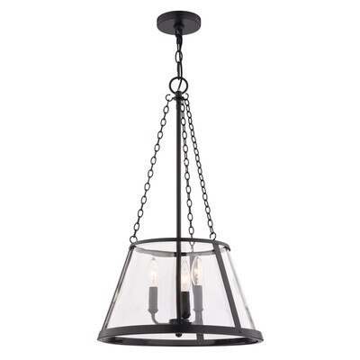Rochester Three Light Pendant in Matte Black (63|P0437)