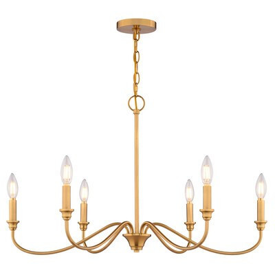 Annabelle Six Light Chandelier in Muted Brass (63|H0318)
