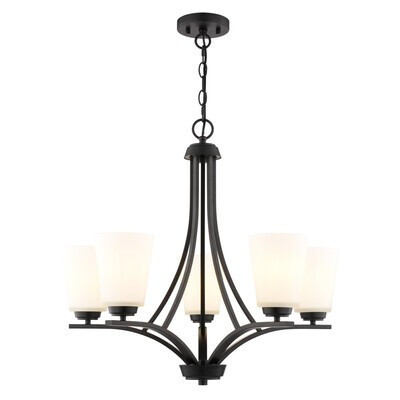 River Grove Five Light Chandelier in Matte Black (63|H0317)