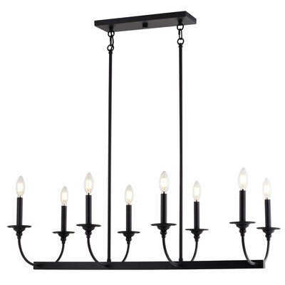 Durham Eight Light Linear Chandelier in Matte Black (63|H0315)
