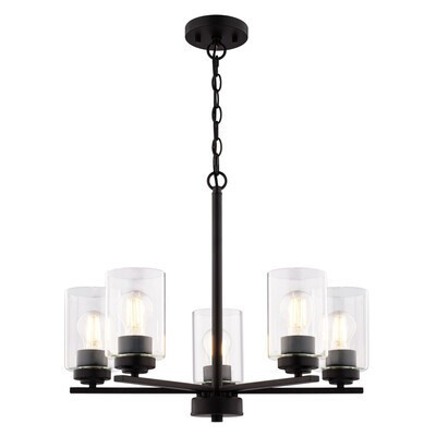 Park Ridge Five Light Chandelier in Matte Black (63|H0313)