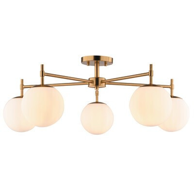Armitage Five Light Semi-Flush Mount in Muted Brass (63|C0348)