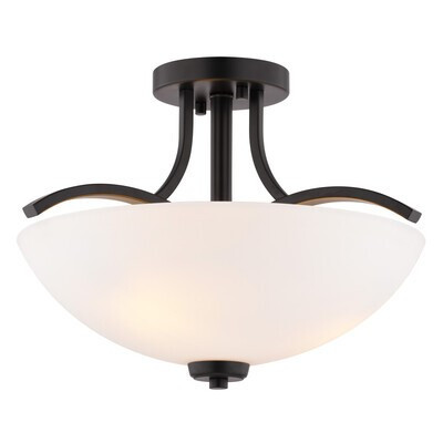 River Grove Three Light Semi-Flush Mount in Matte Black (63|C0341)