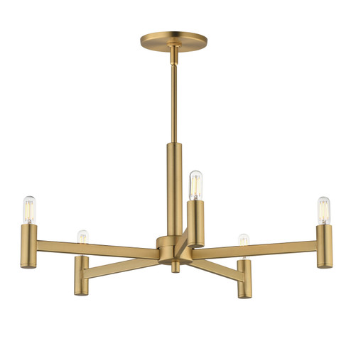 Emana Five Light Chandelier in Natural Aged Brass (16|21365NAB)