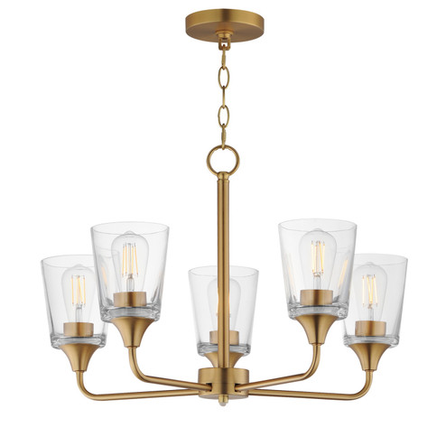 Hudson Five Light Chandelier in Natural Aged Brass (16|12875CLNAB)