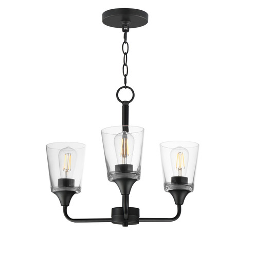 Hudson Three Light Chandelier in Black (16|12873CLBK)