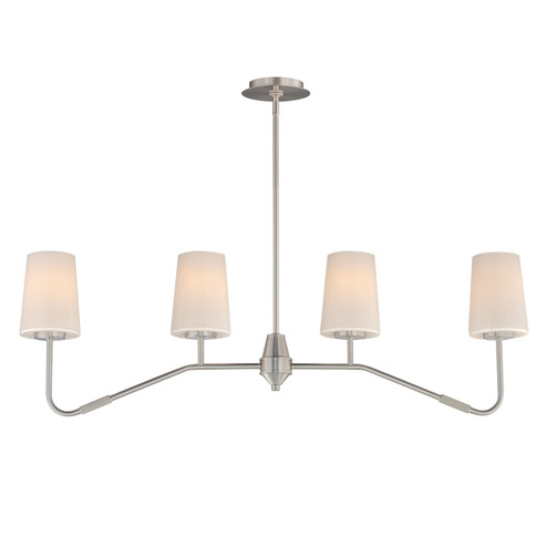 Durham Four Light Linear Chandelier in Satin Nickel (16|12697WTSN)