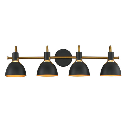 Dusk Four Light Wall Sconce in Black / Antique Brass (16|12344BKAB)