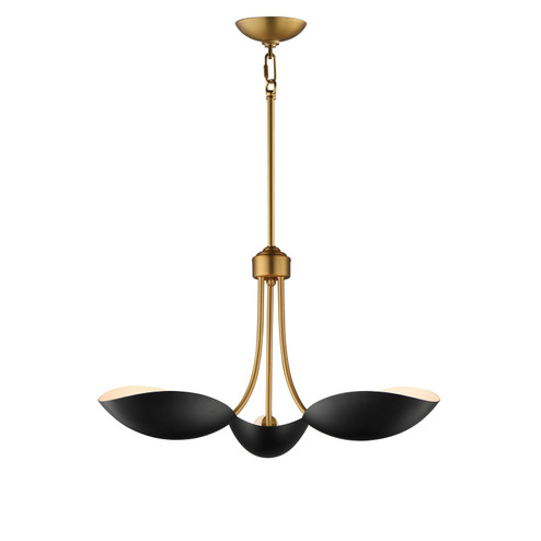 Maris Three Light Pendant in Black / Natural Aged Brass (16|10824BKNAB)
