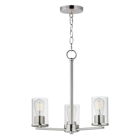 Lateral Three Light Chandelier in Satin Nickel (16|10287CLSN)