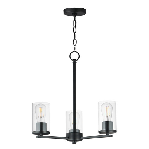 Lateral Three Light Chandelier in Black (16|10287CLBK)