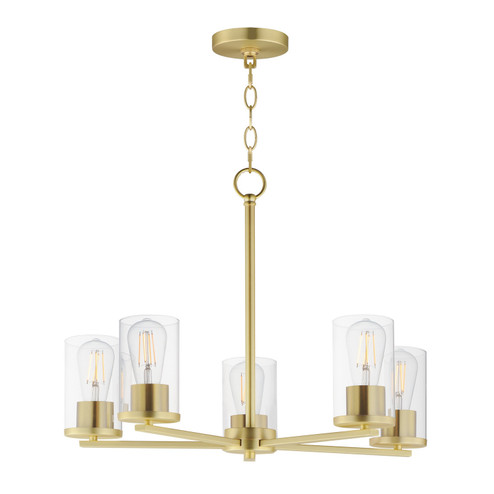 Lateral Five Light Chandelier in Satin Brass (16|10286CLSBR)