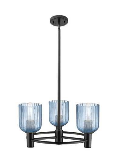 Downtown Urban Three Light Pendant in Matte Black (405|4343CRBKG5595BL)