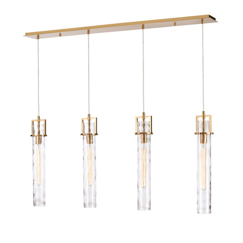Jayden Four Light Linear Chandelier in Lacquered Gold (581|852454)