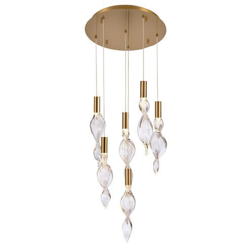 Aurora LED Pendant in Natural Brass (581|852136)