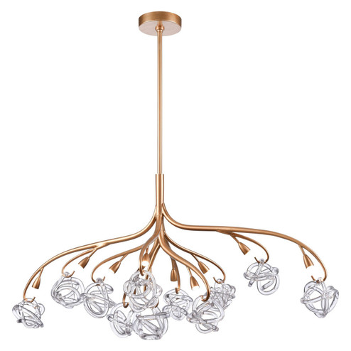 Freeform LED Chandelier in Antique Gold Leaf (581|8518311)