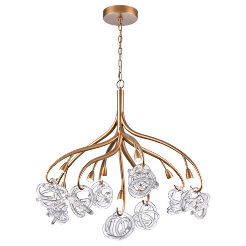 Freeform LED Chandelier in Antique Gold Leaf (581|851829)