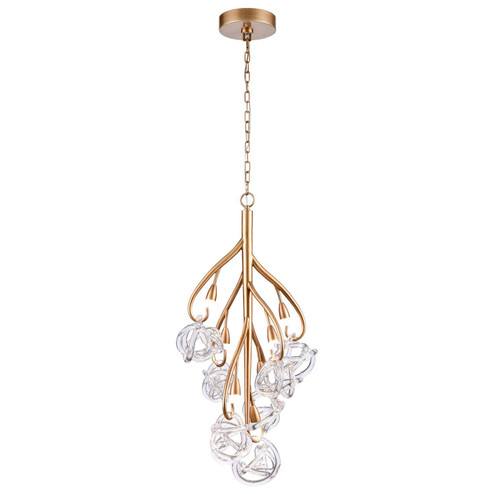 Freeform LED Chandelier in Antique Gold Leaf (581|851817)