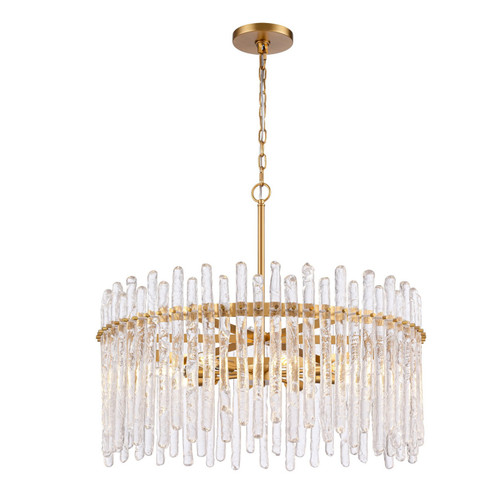 Icicles Eight Light Pendant in Natural Brass (581|851018)
