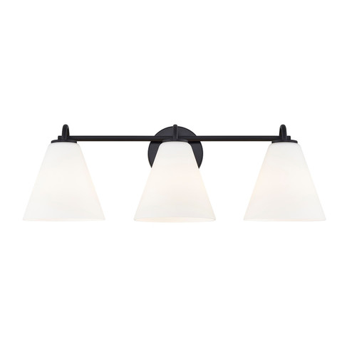 Fusion Three Light Bath Bar in Matte Black (102|FSN8363OPALMBLK)