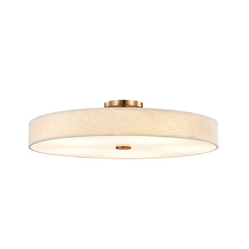 Textile LED Semi-Flush Mount in Brushed Brass (102|FAB9307CREMBRSS)