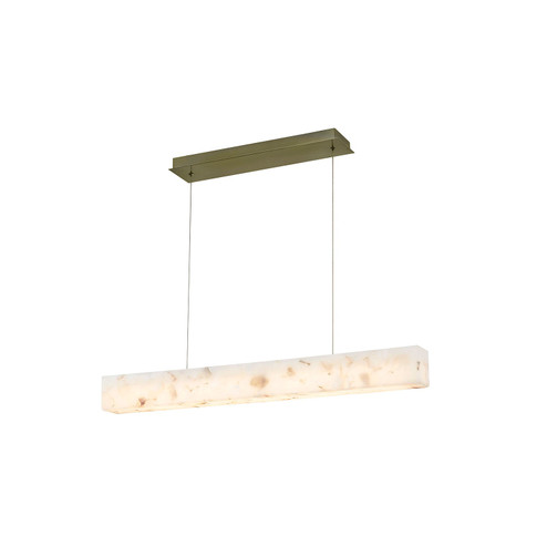 Alabaster Rocks! LED Linear Pendant in Brushed Brass (102|ALR8235BRSS)
