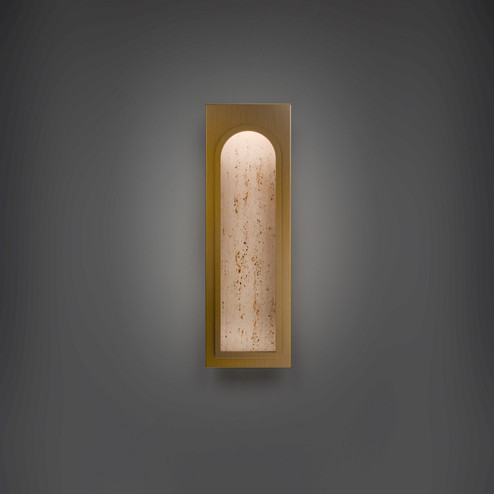 Cadey LED Wall Sconce in Beige Travertine/Aged Brass (281|WS246619WVAB)