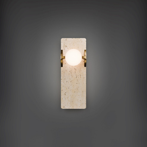 Okemo LED Wall Sconce in Beige Travertine/Aged Brass (281|WS220614WVAB)