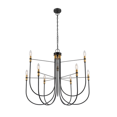 Foundry Nine Light Chandelier in Black (78|AC12229BB)