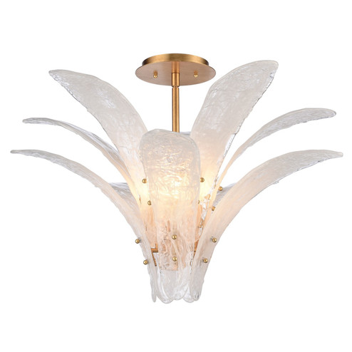Fiore Five Light Semi Flush Mount in Antique Gold Leaf (581|854945)