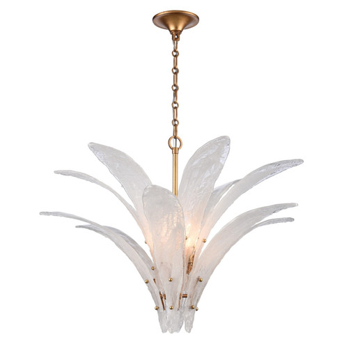 Fiore Six Light Pendant in Antique Gold Leaf (581|854916)