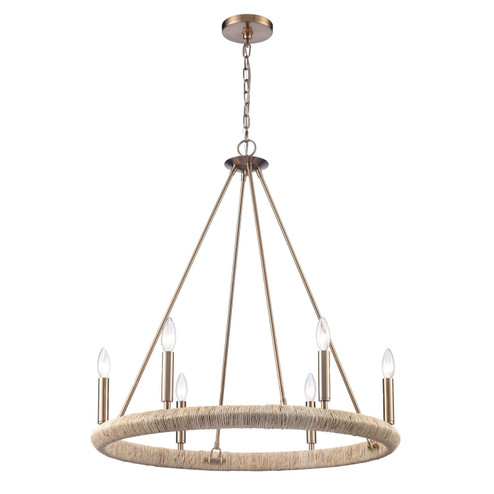Cabana Six Light Chandelier in Lacquered Gold (581|854316)