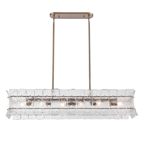 Sophie Six Light Linear Chandelier in Lacquered Gold (581|853546)