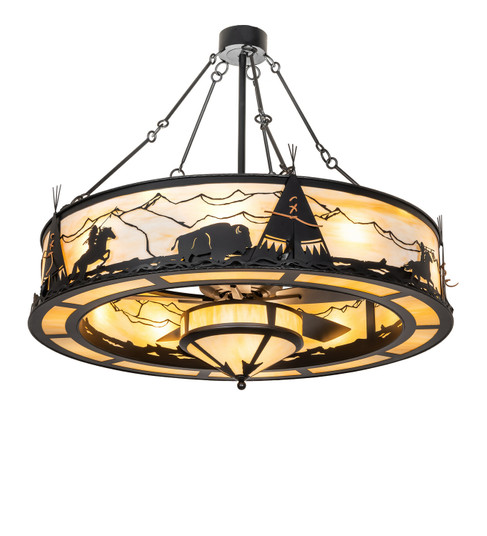 Ignacio 15 Light Chandel-Air in Black Satin Wrought Iron (57|285417)