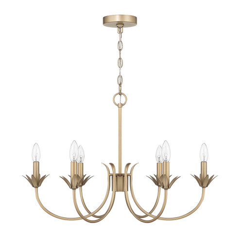 Junie Bud Six Light Chandelier in Luxe Gold (47|13261)